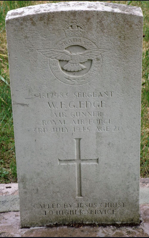 Sgt William Fredrick George Edge<br /><br /><br />died on active duty - July 3rd, 1945